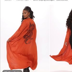 NWT long graphic cardigan !